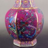  Bình Pháp Lam Lục Giác Hoa Điểu Sưu Tầm Đẹp BKCECN-10044 