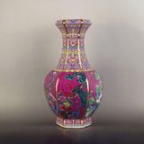  Bình Pháp Lam Lục Giác Hoa Điểu Sưu Tầm Đẹp BKCECN-10044 