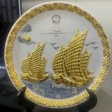  Dĩa cảnh gốm sứ bát tràng in chữ tổng bí thư  BKCECN-10061 