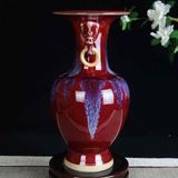  Bình Gốm Men Đỏ Huyết Dụ Tai Lân Cổ Điển BKCECN-10062 