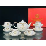  Bộ ấm chén in tên Thủ Tướng Phạm Minh Chính dáng đèn thần BKCECN-10095 