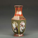  Bình Pháp Lam Lục Giác Hoa Điểu Sưu Tầm BKCECN-10096 