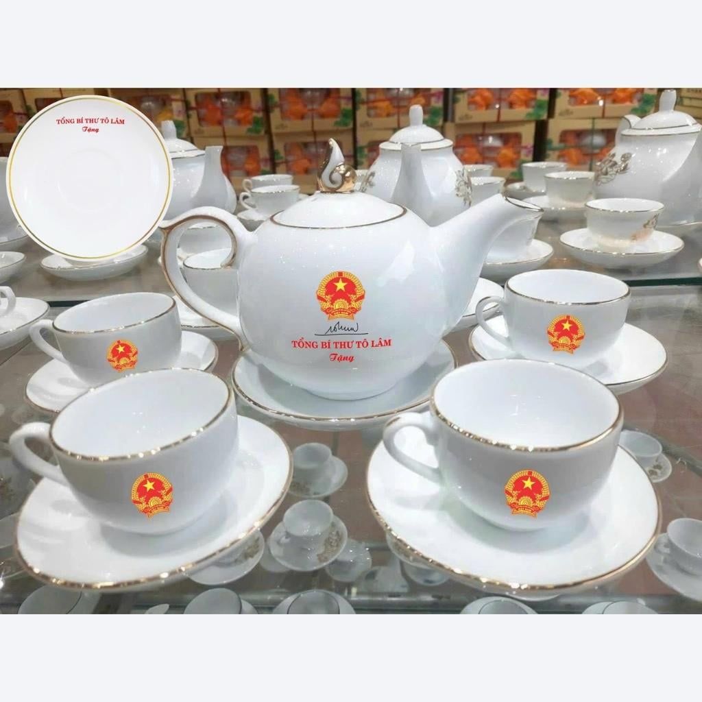  Bộ Ấm Chén Tổng Bí Thư Gốm Sứ Bát Tràng Dáng Chóp Lửa BKCECN-10184 