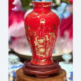  Bình gốm hút lộc in tổng bí thư Tô Lâm màu đỏ vẽ vàng gốm sứ bát tràng BKCEVN-10188 