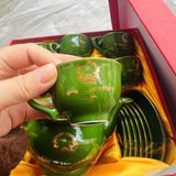  Bộ Ấm Chén In Tên Tổng Bí Thư Tô Lâm Màu Xanh Lục Bát Tràng BKCECN-10224 