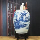  Bình Gốm Sứ Bát Tràng Vẽ Cảnh Sơn Thủy Cao Cấp BKCECN-10226 