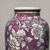  Bình Gốm Tím Vẽ Hoa Mẫu Đơn BKCECN-10276 