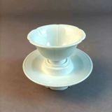  Tách Thưởng Trà Sứ Trắng Chân Cao Cổ Điển BKCECN-10277 