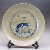  Đĩa Gốm Men Rạn Vẽ Tay Song Hạc Diên Niên BKCECN-10302 