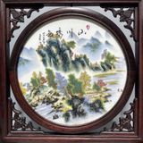  Tranh Sứ Sơn Thủy Khung Gỗ Trắc Cổ Điển BKCECN-10328 