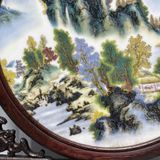  Tranh Sứ Sơn Thủy Khung Gỗ Trắc Cổ Điển BKCECN-10328 