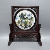  Tranh Sứ Sơn Thủy Khung Gỗ Trắc Cổ Điển BKCECN-10328 