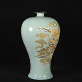  Bình Hoa Gốm Men Rạn Vẽ Vàng 24K  BKCECN-10338 