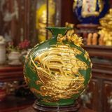  Bình Gốm Bát Tràng Thuận Buồm Xuôi Gió Dát Vàng BKCECN-10349 