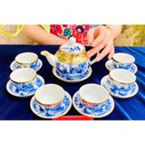  Bộ Ấm Chén Trúc Lâm Thất Hiền Bọc Đồng BKCEVN-10350 