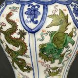  Bình Thưởng Sưu Tầm Men Thanh Long Xanh Rồng Phượng BKCECN-10371 