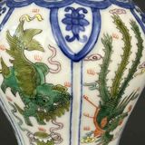  Bình Thưởng Sưu Tầm Men Thanh Long Xanh Rồng Phượng BKCECN-10371 