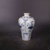  Bình Hoa Mai Sưu Tầm Vẽ Tảo Biển Men Xanh Lam Cao Cấp BKCECN-10377 