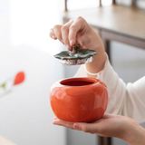  Bộ Ấm Trà Quả Hồng Cối Xay Gốm Sứ Cao Cấp BKCECN-10448 