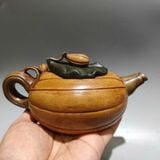 Ấm Trà Tử Sa Dáng Quả Bí Ngô Men Đoạn Nê Cổ Sưu Tầm BKCECN-10486 