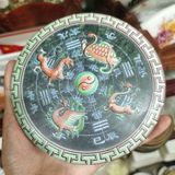  Đĩa Tứ Linh Ngọc Bích Khắc Họa Đồ Cổ Sưu Tầm BKCECN-10491 