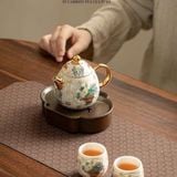  Set Ấm Trà Gốm Sứ Phấn Thái Cung Đình Cổ Sưu Tầm BKCECN-10497 
