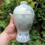  Bình gốm sứ men lam vẽ tích Văn Nhân cổ kính BKCECN-10506 