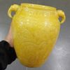 Bình gốm sứ men hoàng lưu ly khắc nổi Vân Long hoàng gia BKCECN-10507
