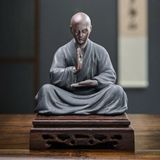 Tượng gốm tiểu hòa thượng ngồi thiền trà thanh tịnh BKCECN-10533 