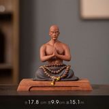  Tượng Gốm Tử Sa Thiếu Lâm Võ Tăng Ngồi Thiền BKCECN-10534 