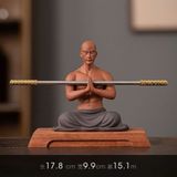  Tượng Gốm Tử Sa Thiếu Lâm Võ Tăng Ngồi Thiền BKCECN-10534 