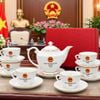 Bộ Ấm Chén Gốm Sứ In Logo Tổng Bí Thư, Chủ Tịch Nước Tô Lâm BKCECN-10543