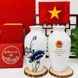  Lọ Hoa Sứ Bát Tràng Liên Hoa Vươn Sắc In Logo Quốc Huy BKCECN-10552 