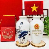  Lọ Hoa Sứ Bát Tràng Liên Hoa Vươn Sắc In Logo Quốc Huy BKCECN-10552 