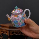  Ấm Trà Sứ Cổ Sưu Tầm Phấn Thái Bách Hoa Khai Phú Quý BKCECN-10558 