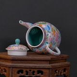  Ấm Trà Sứ Cổ Sưu Tầm Phấn Thái Bách Hoa Khai Phú Quý BKCECN-10558 