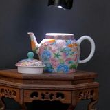  Ấm Trà Sứ Cổ Sưu Tầm Phấn Thái Bách Hoa Khai Phú Quý BKCECN-10558 