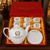 Bộ ấm chén gốm sứ Bát Tràng in logo Tổng Cục Thuế BKCECN-10559