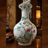  Bình Gốm Sứ Sưu Tầm Vẽ Trường Thọ Đào Tiên Cao 34cm BKCECN-10562 