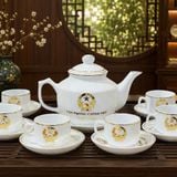  Bộ Ấm Chén Sứ Bát Tràng In Logo Văn Phòng Chính Phủ BKCECN-10572 