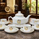  Bộ Ấm Chén Sứ Bát Tràng In Logo Văn Phòng Chính Phủ BKCECN-10572 