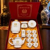  Bộ Ấm Chén Gốm Sứ in logo Bộ Công An Cao Cấp BKCECN-10575 
