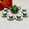Bộ Ấm Chén Thủ Tướng Lê Minh Hưng Dáng Dẹt Men Xanh Ngọc BKCECN-10577