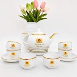  Bộ Ấm Chén Gốm Sứ Bát Tràng In Logo Bộ Công An BKCECN-10578 