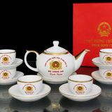  Bộ Ấm Chén Gốm Sứ Bát Tràng In Logo Bộ Công An BKCECN-10578 