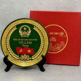 Đĩa Sứ Lưu Niệm in Tổng Bí Thư Chủ ịch nước Tô Lâm Dát Vàng 24K Bát Tràng BKCECN-10579 