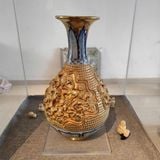  Bình Hoa Gốm Sứ Dát Vàng Đắp Nổi Họa Tiết Hoa Sen Cổ Điển BKCECN-10625 