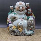  Tượng Phật Di Lặc Ngũ Phúc Lâm Môn Gốm Sứ Sưu Tầm Cổ Điển BKCECN-10632 