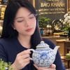 Ấm Trà Gốm Sứ Men Lam Cổ Điển Vẽ Họa Tiết Sen Dây BKCECN-10636