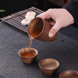  Bộ Ấm Trà Gốm Thô Cổ Điển Quai Xách Mây Kèm Bếp Nến BKCECN-10646 
